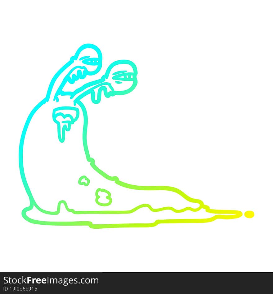 cold gradient line drawing gross cartoon slug