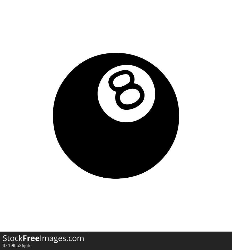 black line tattoo of a 8 ball