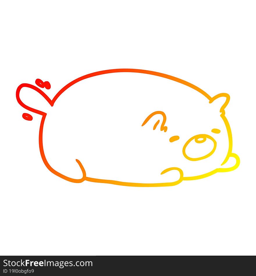 warm gradient line drawing cute cat