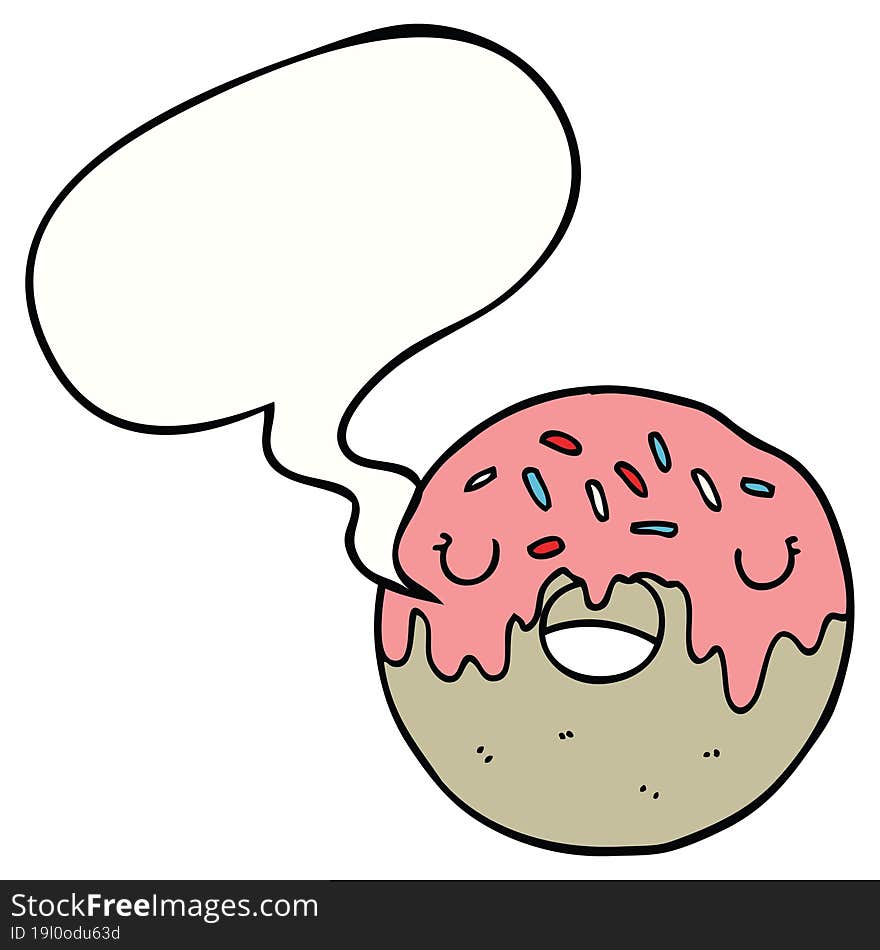 cartoon donut and speech bubble