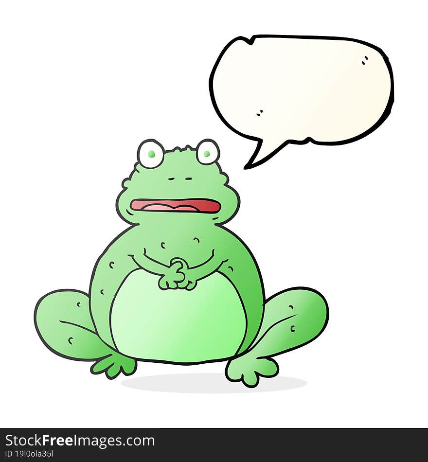 freehand drawn speech bubble cartoon frog