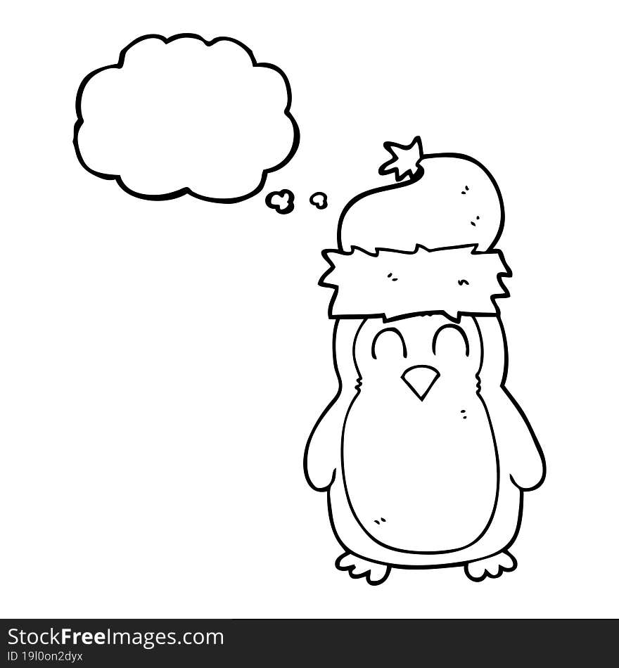 Thought Bubble Cartoon Christmas Robin