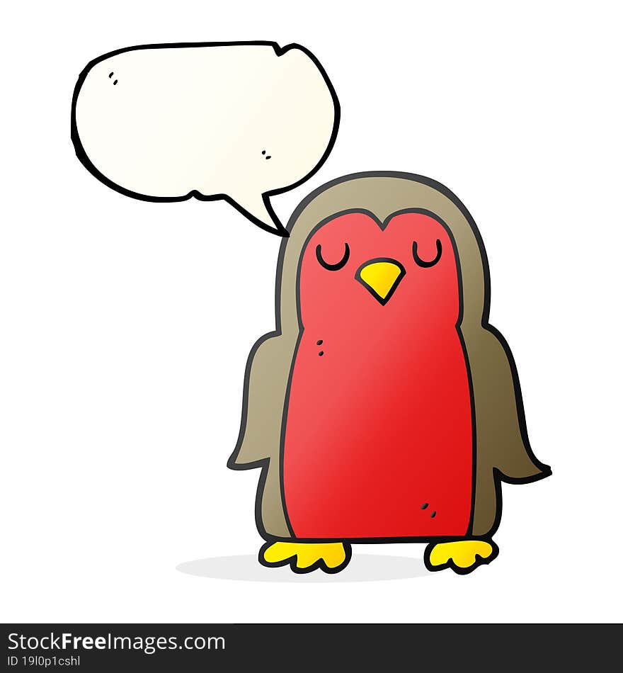 Speech Bubble Cartoon Christmas Robin