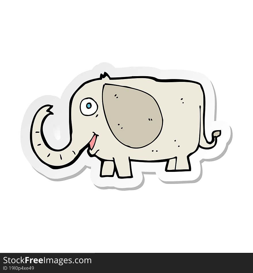 Sticker Of A Cartoon Baby Elephant