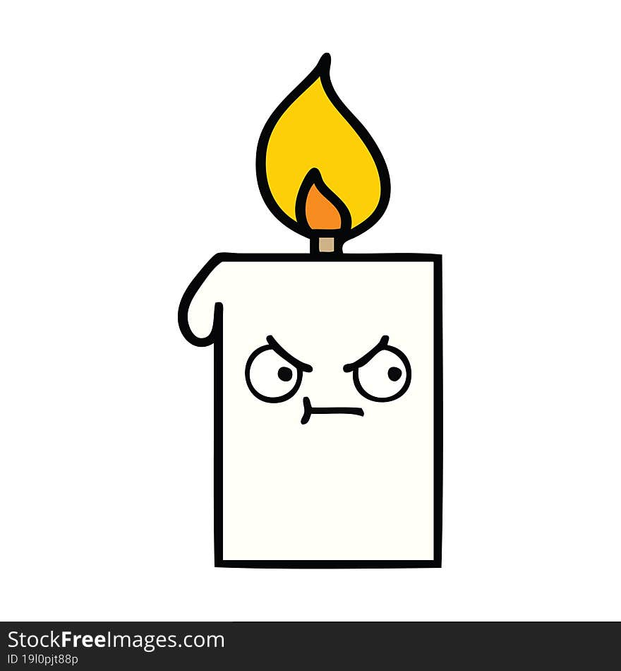 cute cartoon of a lit candle. cute cartoon of a lit candle