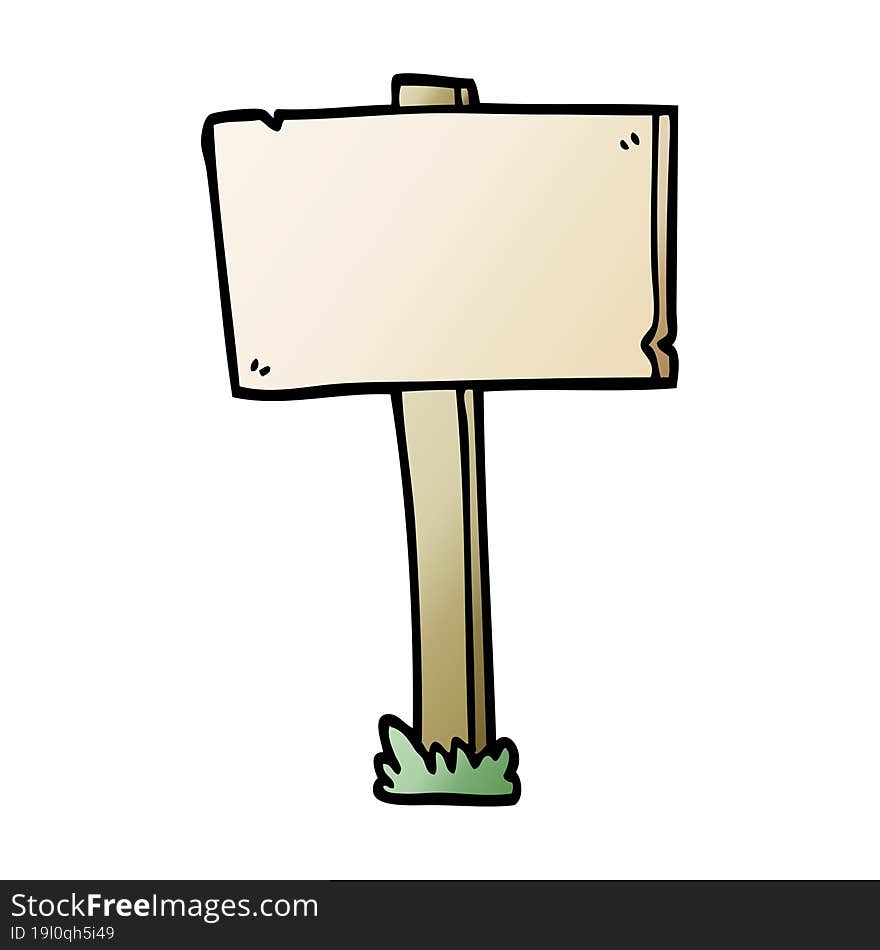 Cartoon Doodle Sign Post