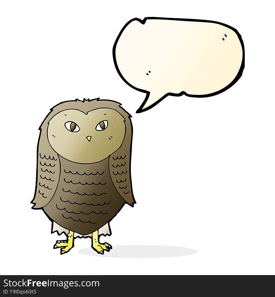 Cartoon Owl With Speech Bubble