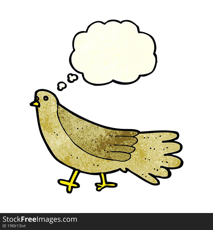 Cartoon Bird With Thought Bubble