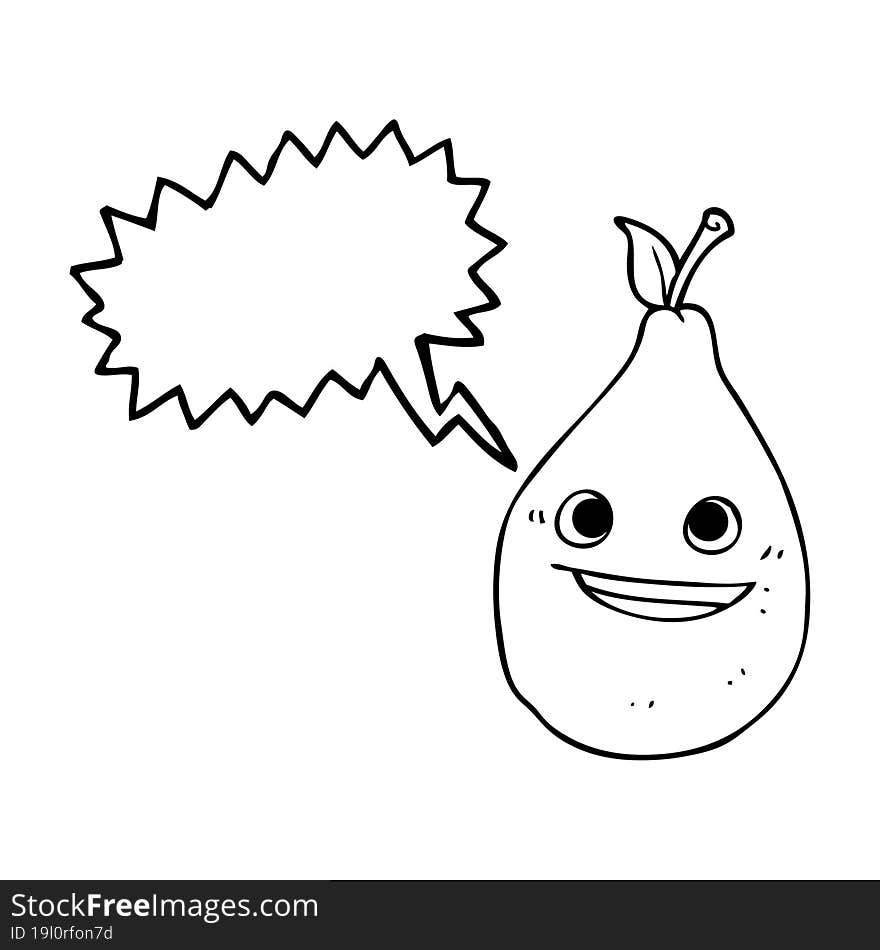 speech bubble cartoon pear