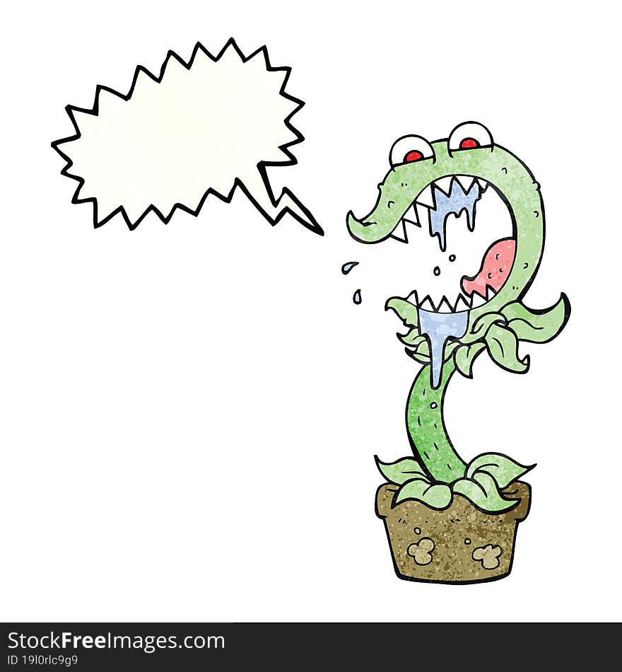 Texture Speech Bubble Cartoon Carnivorous Plant