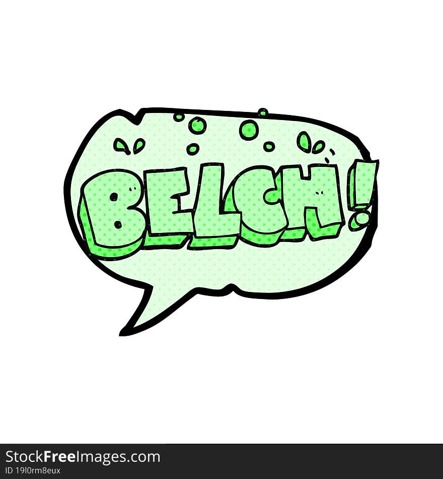 freehand drawn comic book speech bubble cartoon belch text