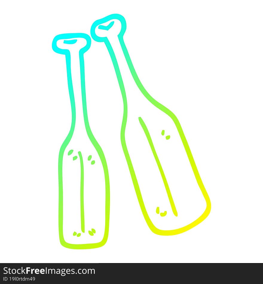 Cold Gradient Line Drawing Cartoon Pair Of Paddles