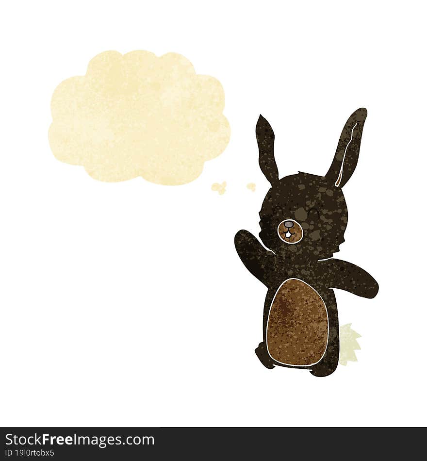 Cartoon Happy Rabbit With Thought Bubble