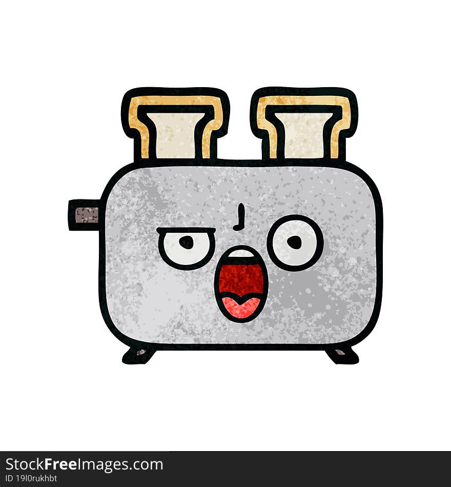 retro grunge texture cartoon of a of a toaster