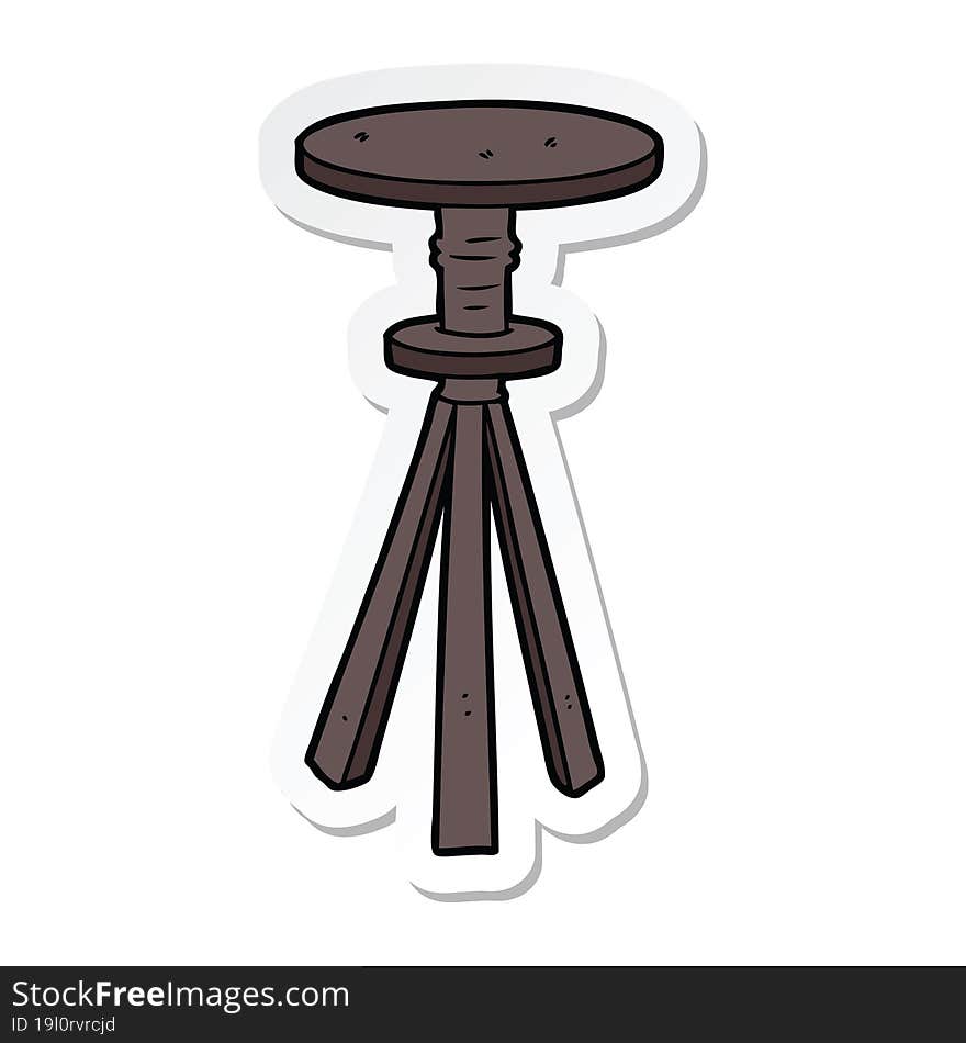 Sticker Of A Cartoon Stool