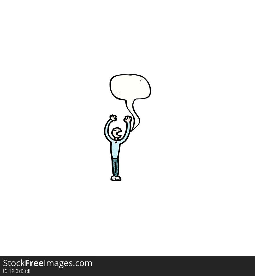 cartoon man with speech bubble