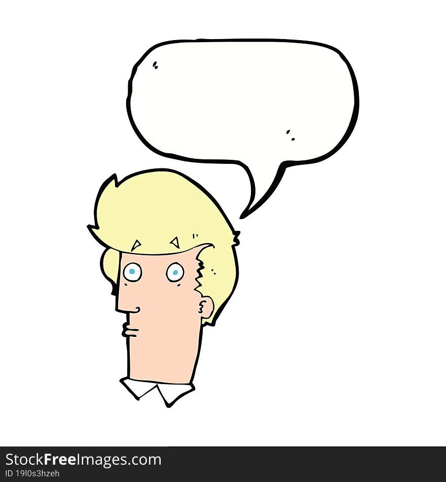 cartoon surprised expression with speech bubble