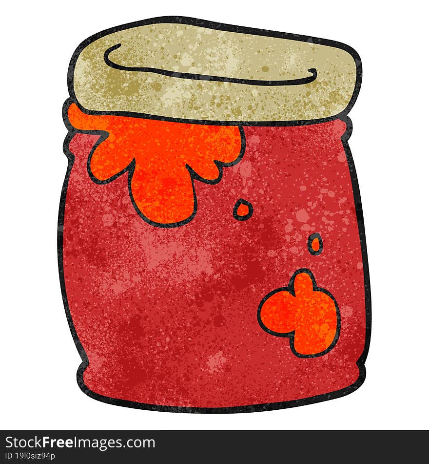 textured cartoon jar of jam