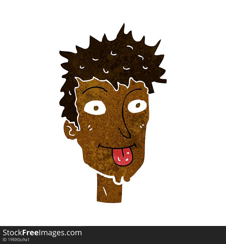 cartoon man sticking out tongue