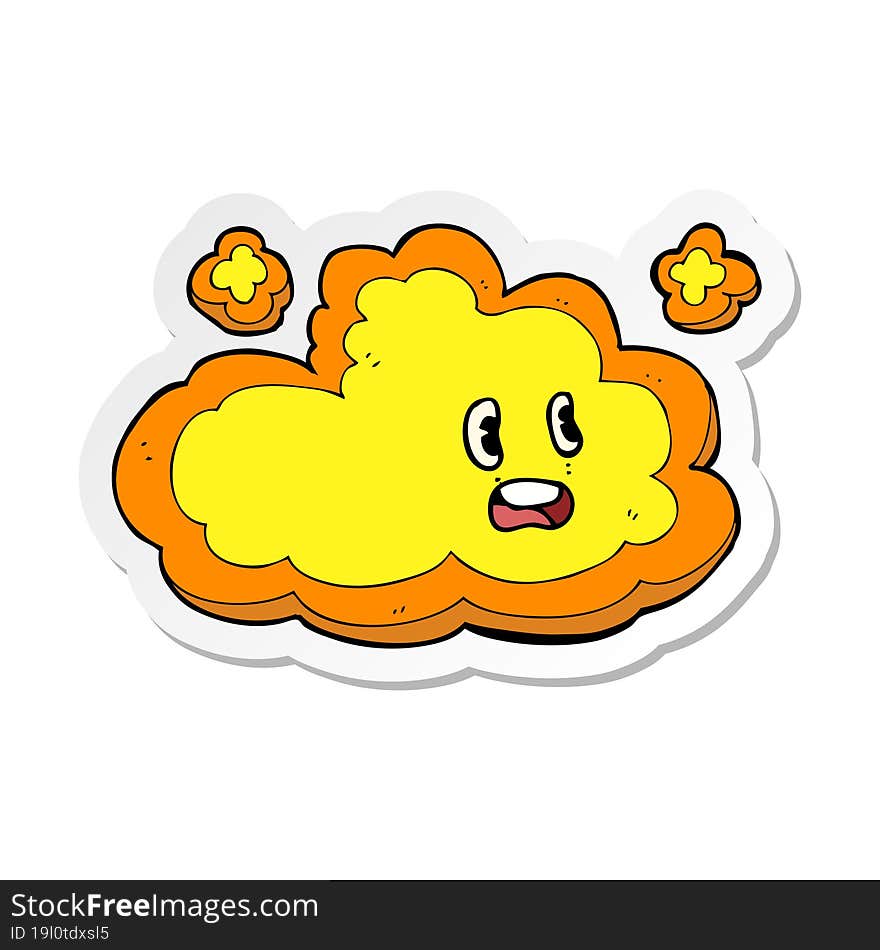 sticker of a cartoon cloud