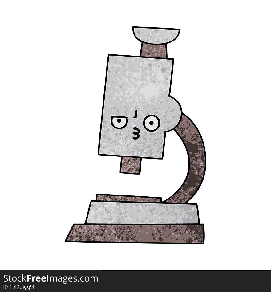 retro grunge texture cartoon microscope