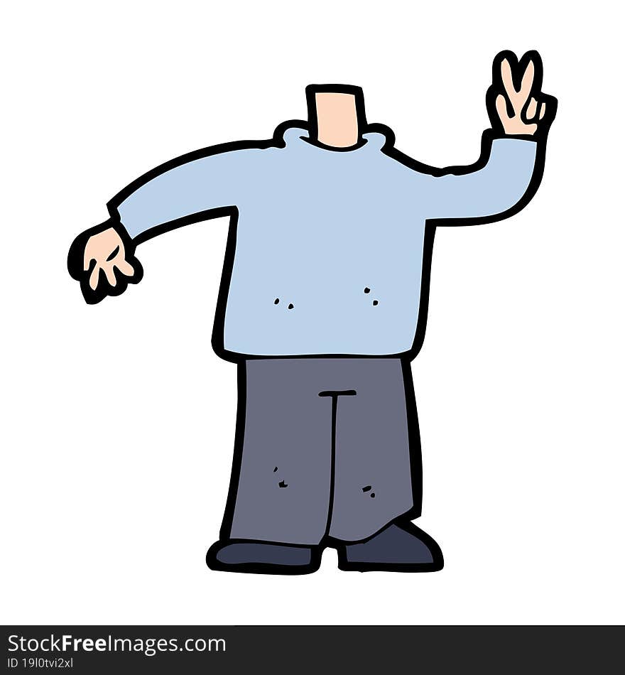 cartoon body giving peace sign (mix and match cartoons or add own photos