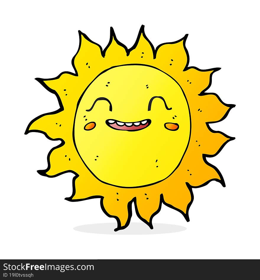 cartoon happy sun