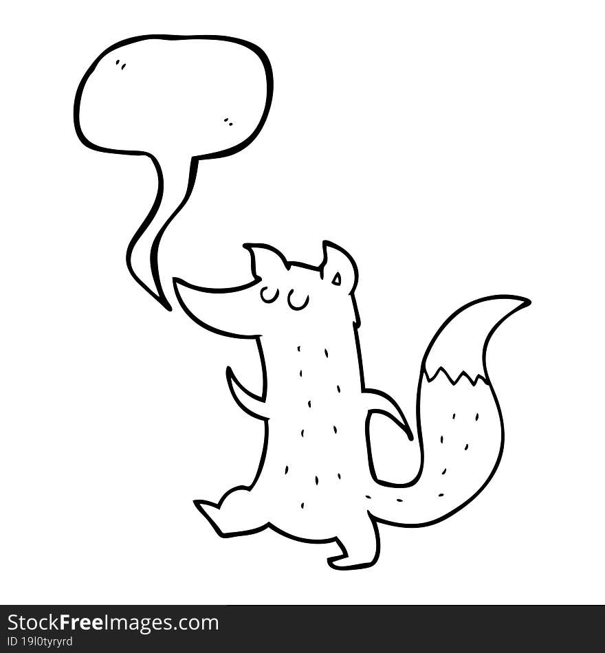 Speech Bubble Cartoon Cute Wolf