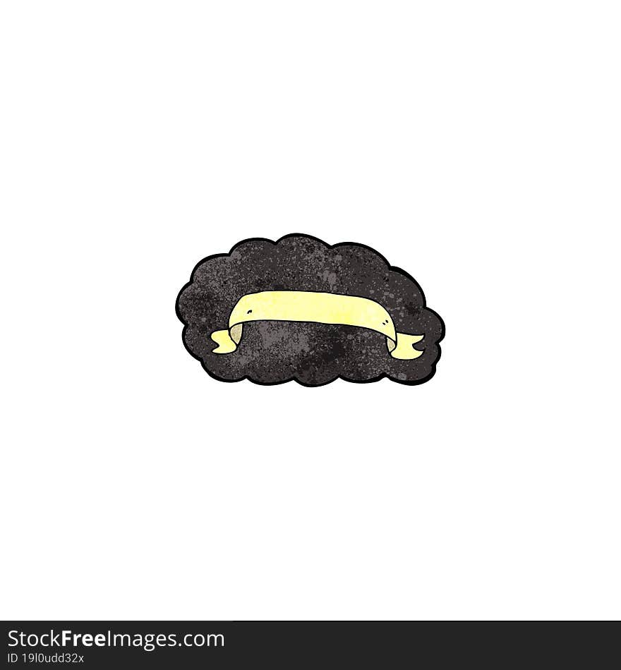 cartoon cloud with scroll banner