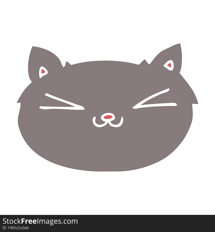 happy flat color style cartoon cat