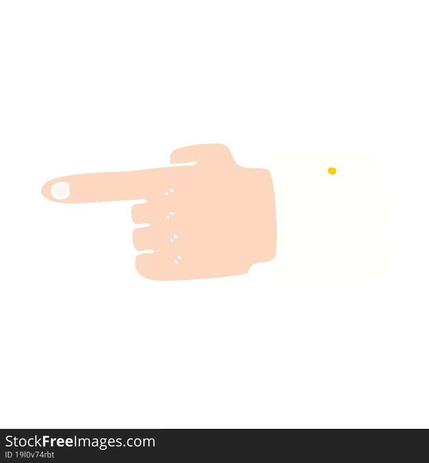 flat color illustration of pointing hand. flat color illustration of pointing hand