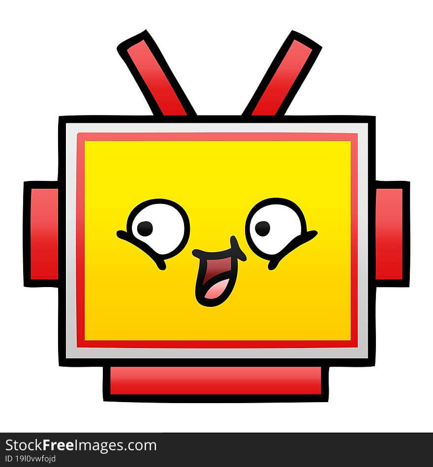 Gradient Shaded Cartoon Robot Head