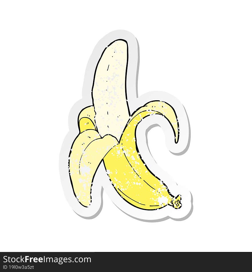 retro distressed sticker of a cartoon banana