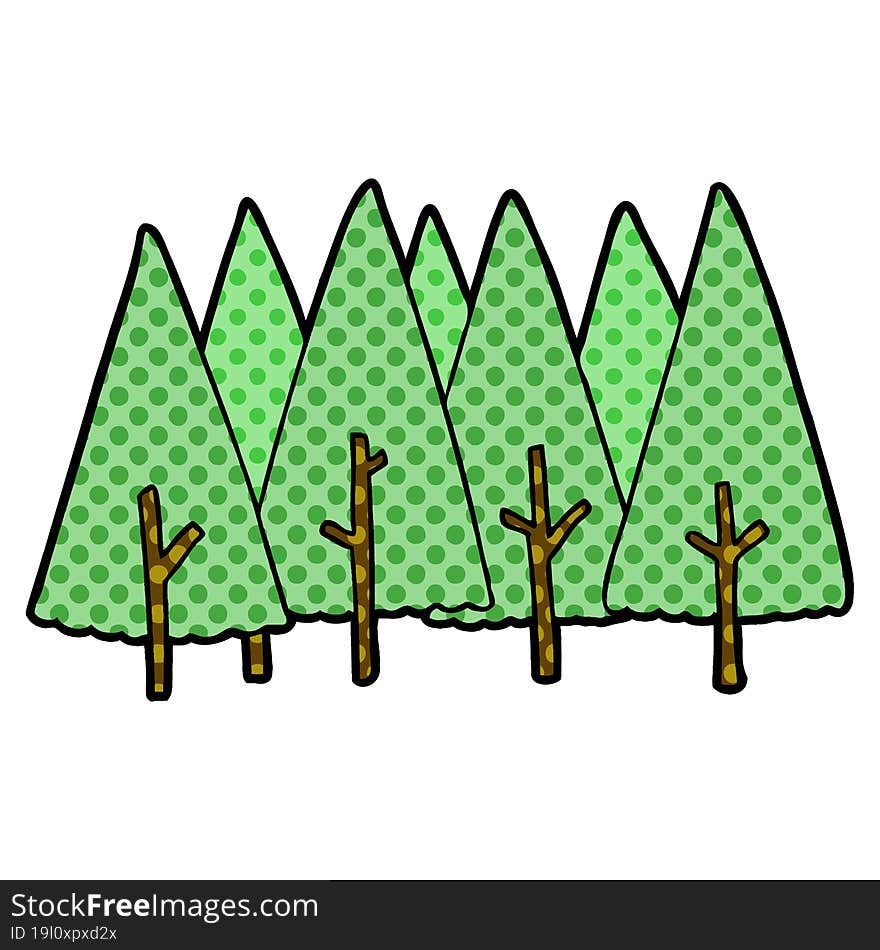 cartoon trees. cartoon trees