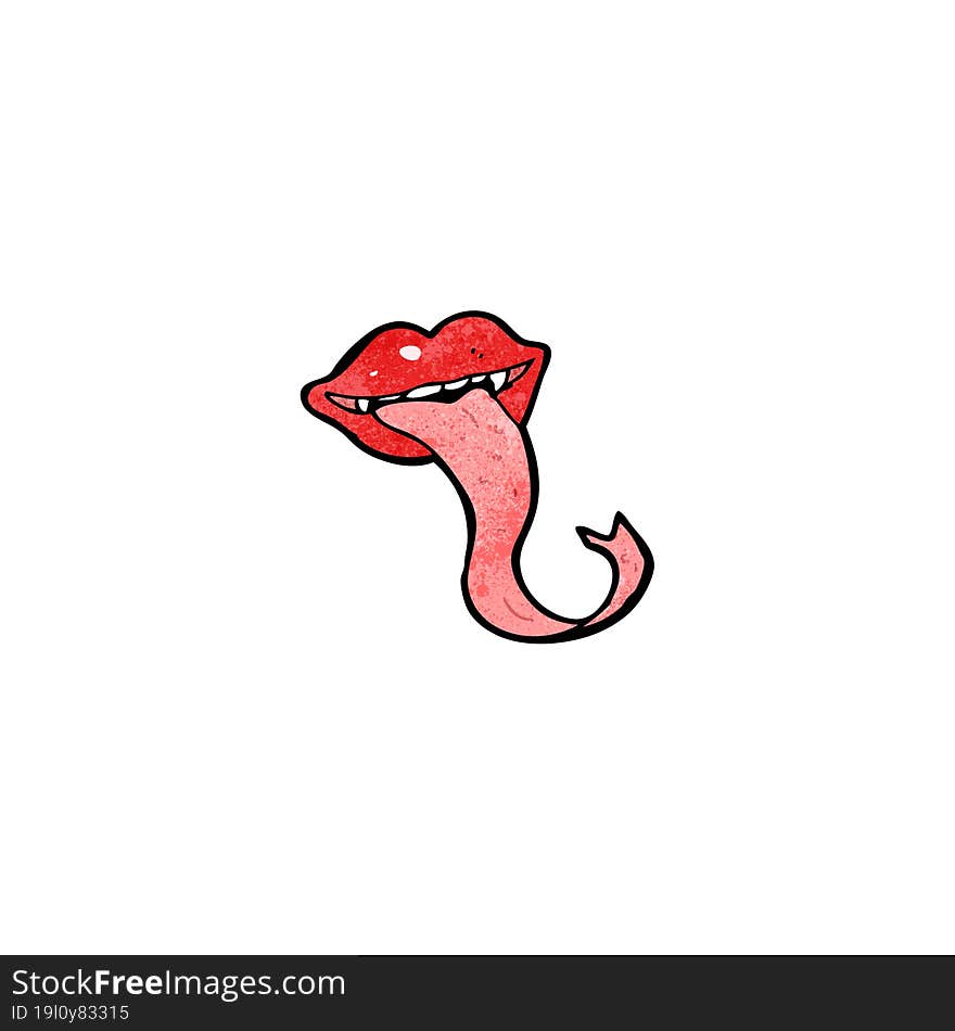 cartoon mouth sticking out tongue