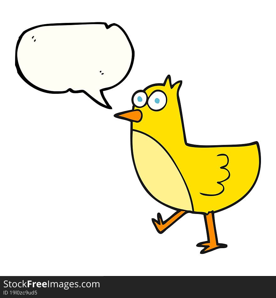 Speech Bubble Cartoon Bird