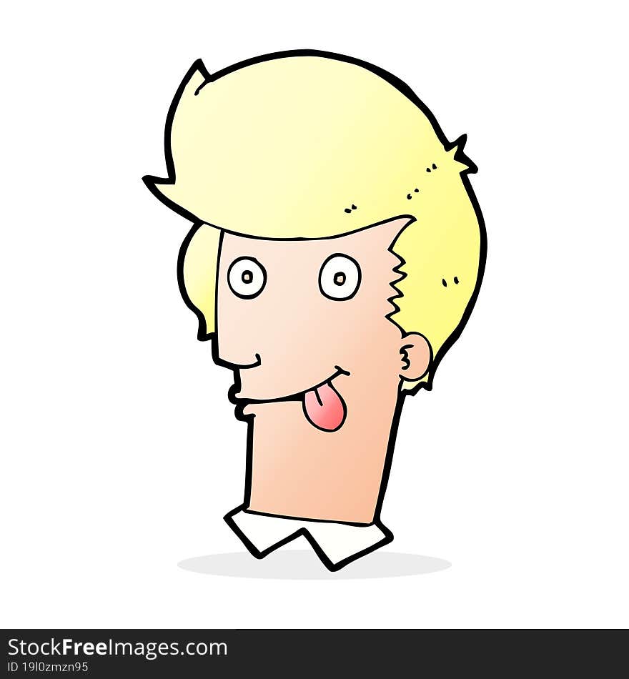 cartoon man with tongue hanging out