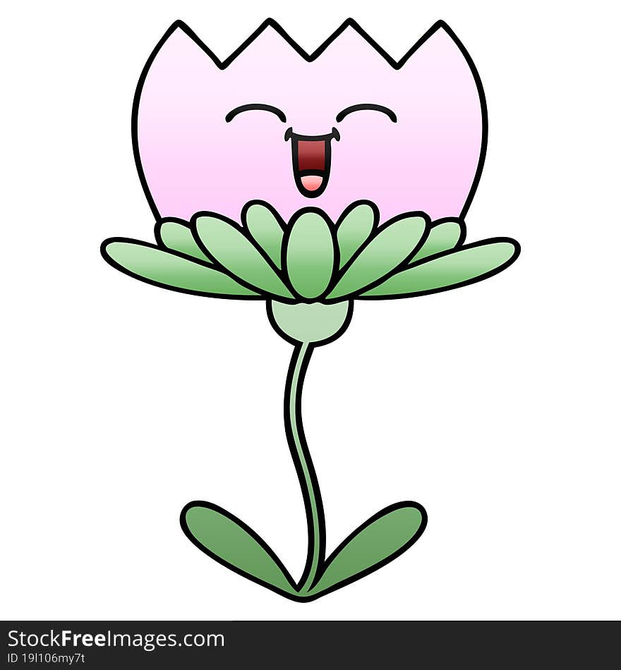 gradient shaded cartoon of a flower