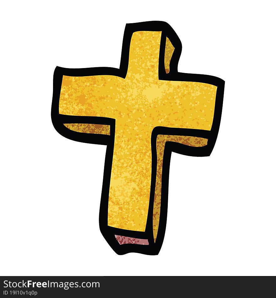 cartoon doodle gold cross