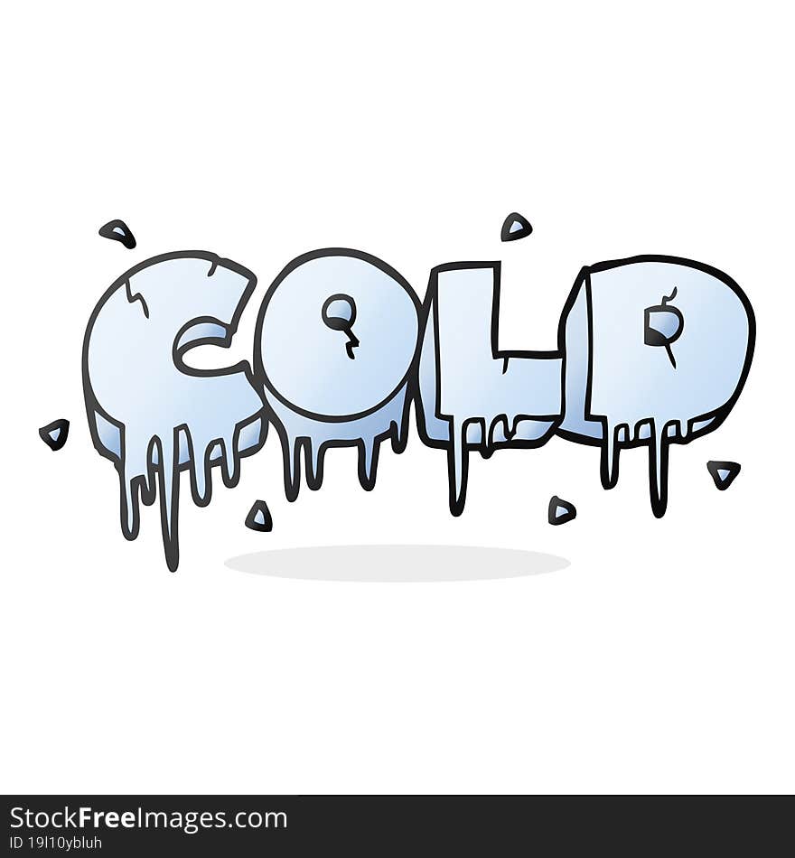 freehand drawn cartoon cold text symbol