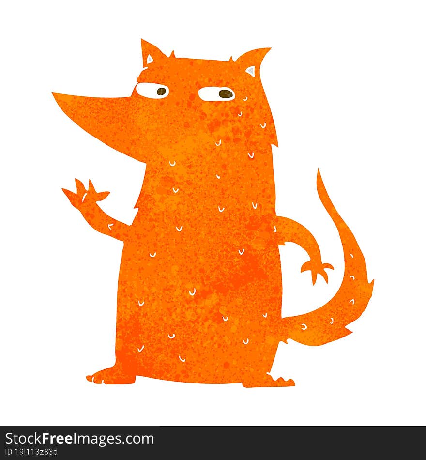 cartoon fox waving