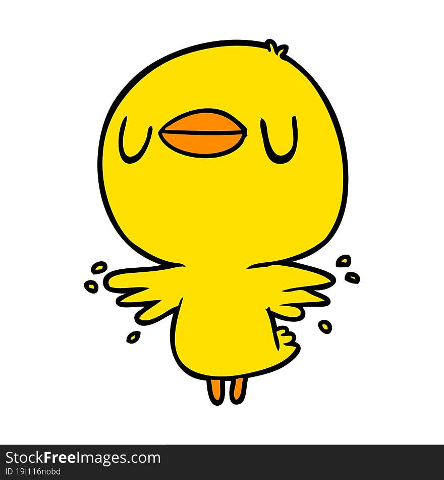 cute cartoon chick flapping wings. cute cartoon chick flapping wings