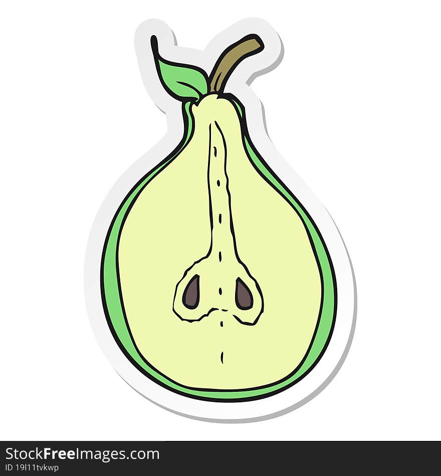 sticker of a cartoon pear