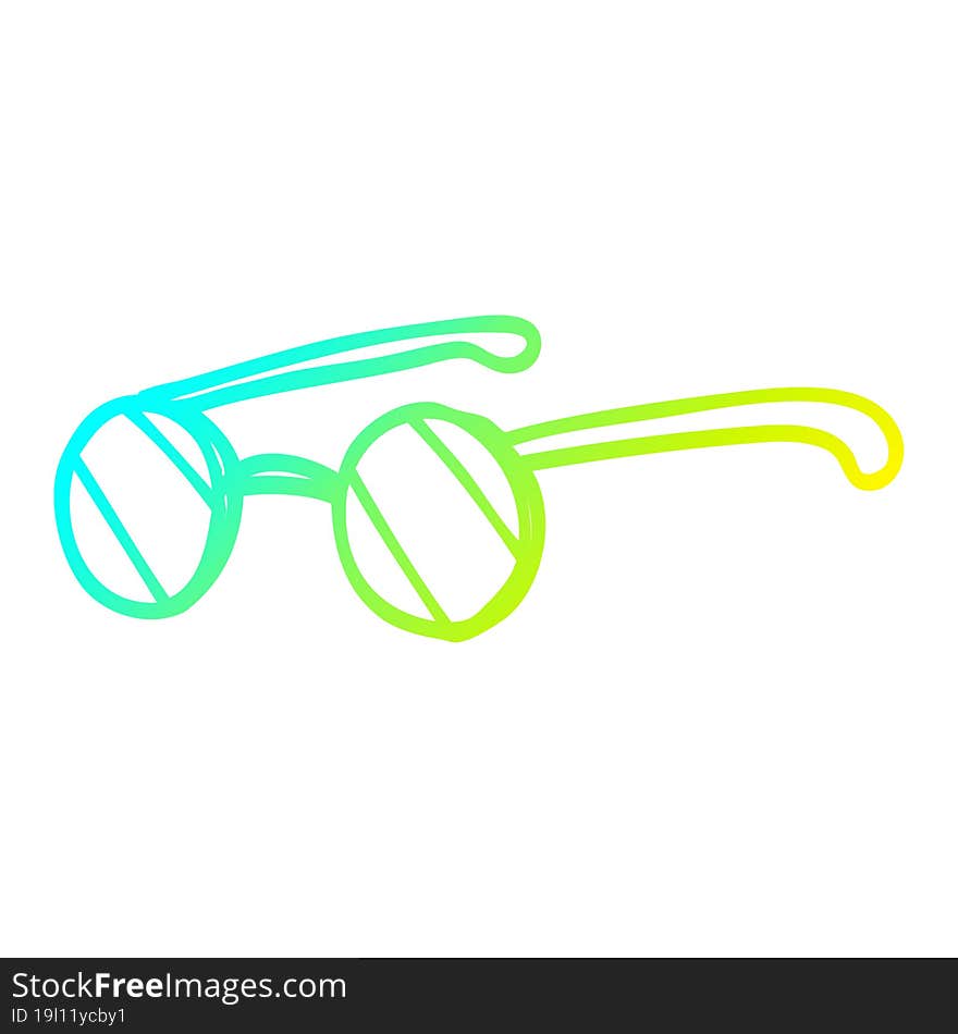 cold gradient line drawing cartoon round spectacles