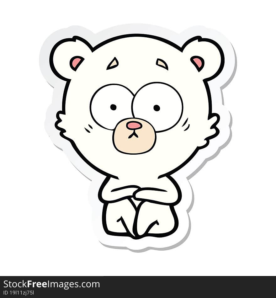 Sticker Of A Surprised Polar Bear Cartoon