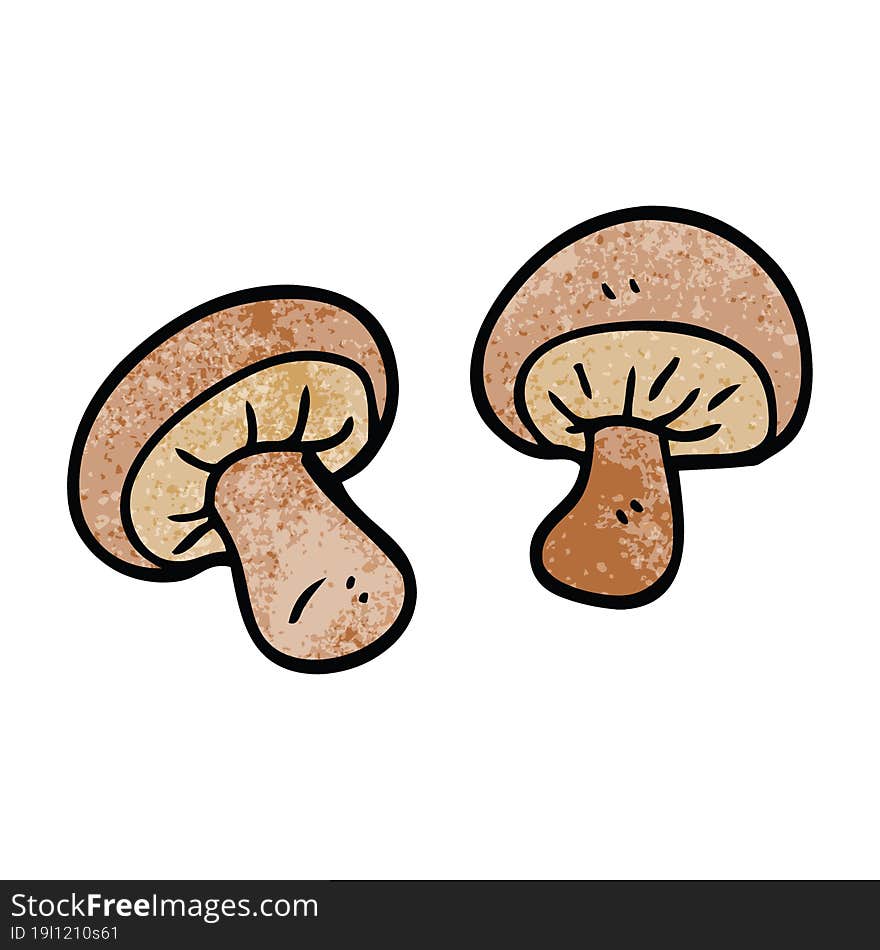 cartoon doodle mushrooms