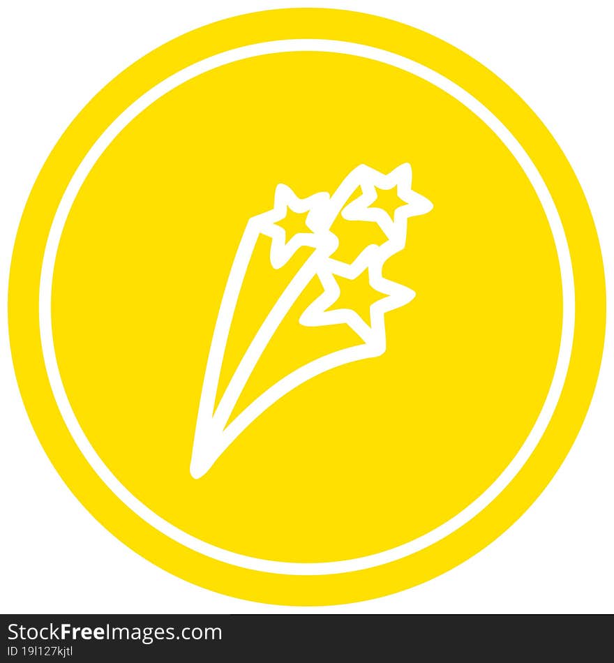 shooting stars circular icon