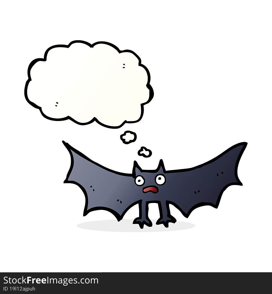 Cartoon Bat With Thought Bubble