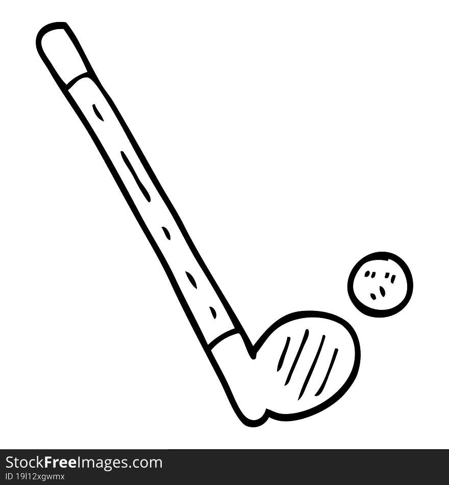 line drawing cartoon golf club