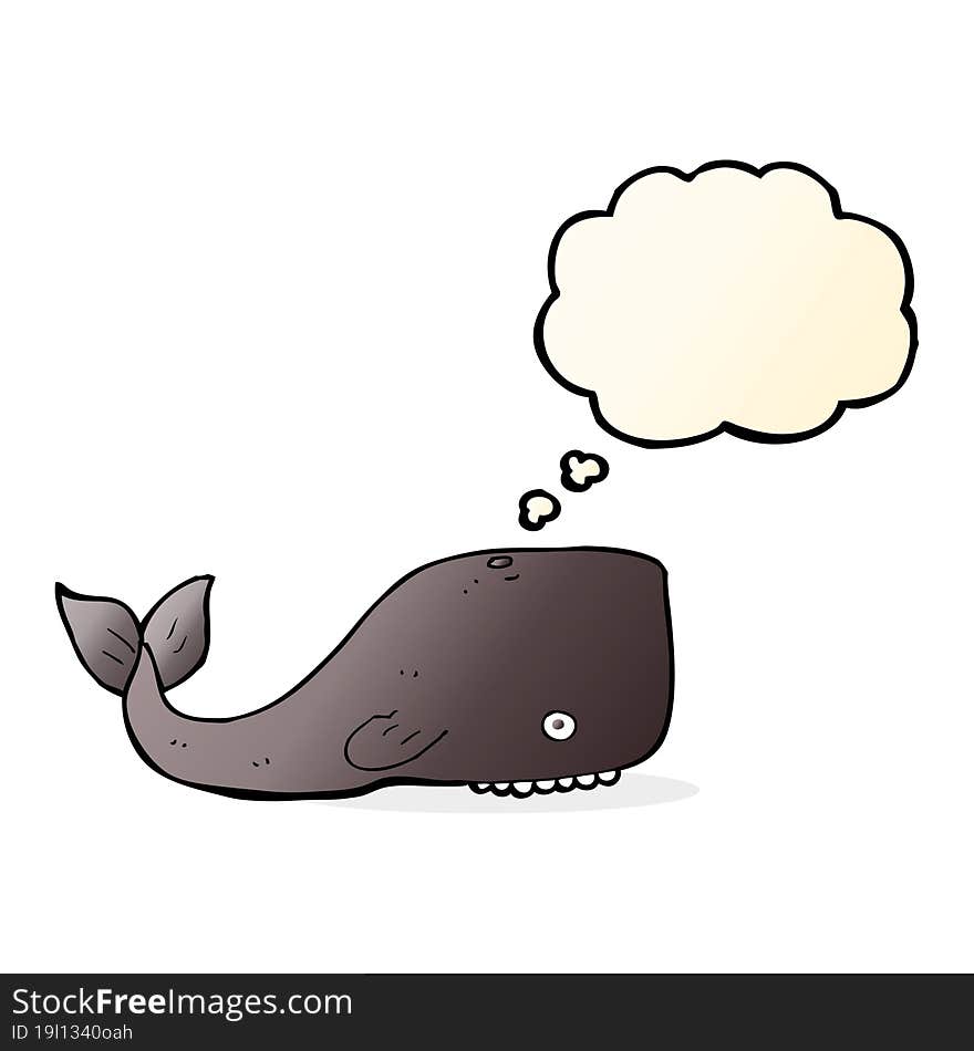 cartoon whale with thought bubble